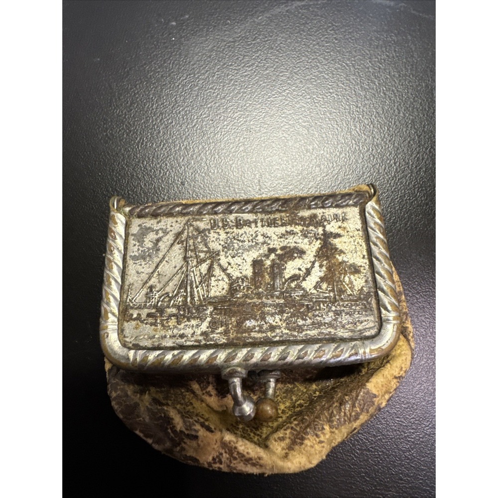 Vintage Leather Change Purse Hecht & Co DC Display Only‎  Antique Advertisement